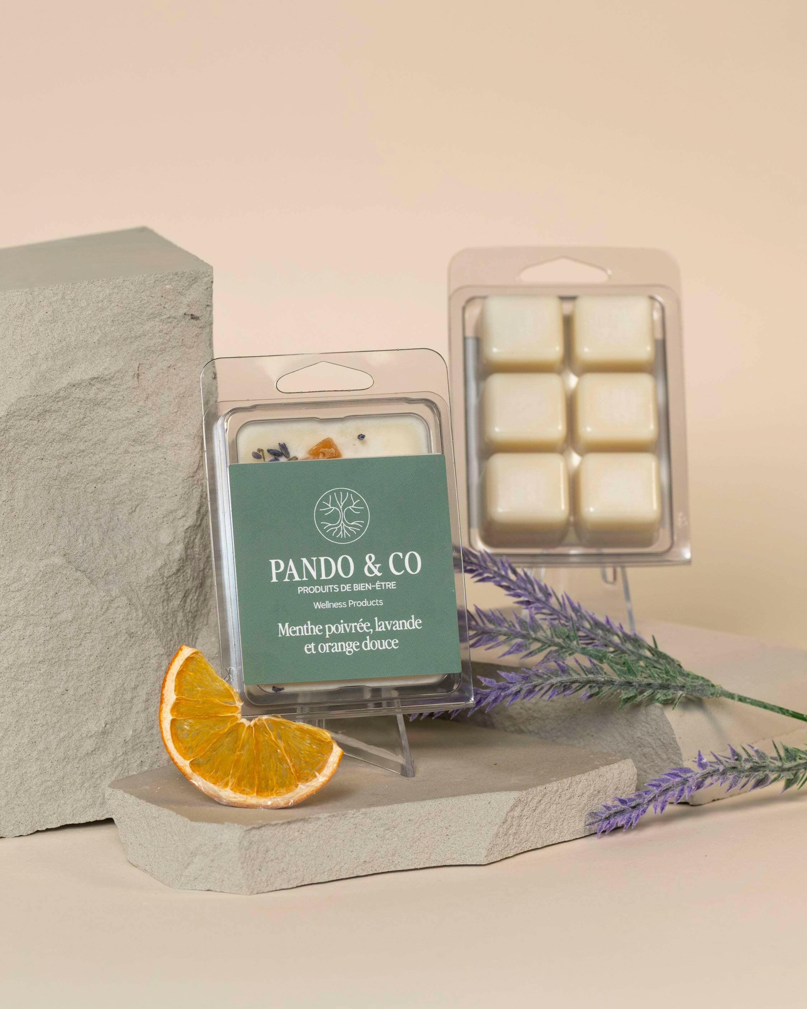 Cubes de Cire de Soya – Menthe Poivrée, Lavande et Orange Douce -  | Ma Boutique Aromatique.