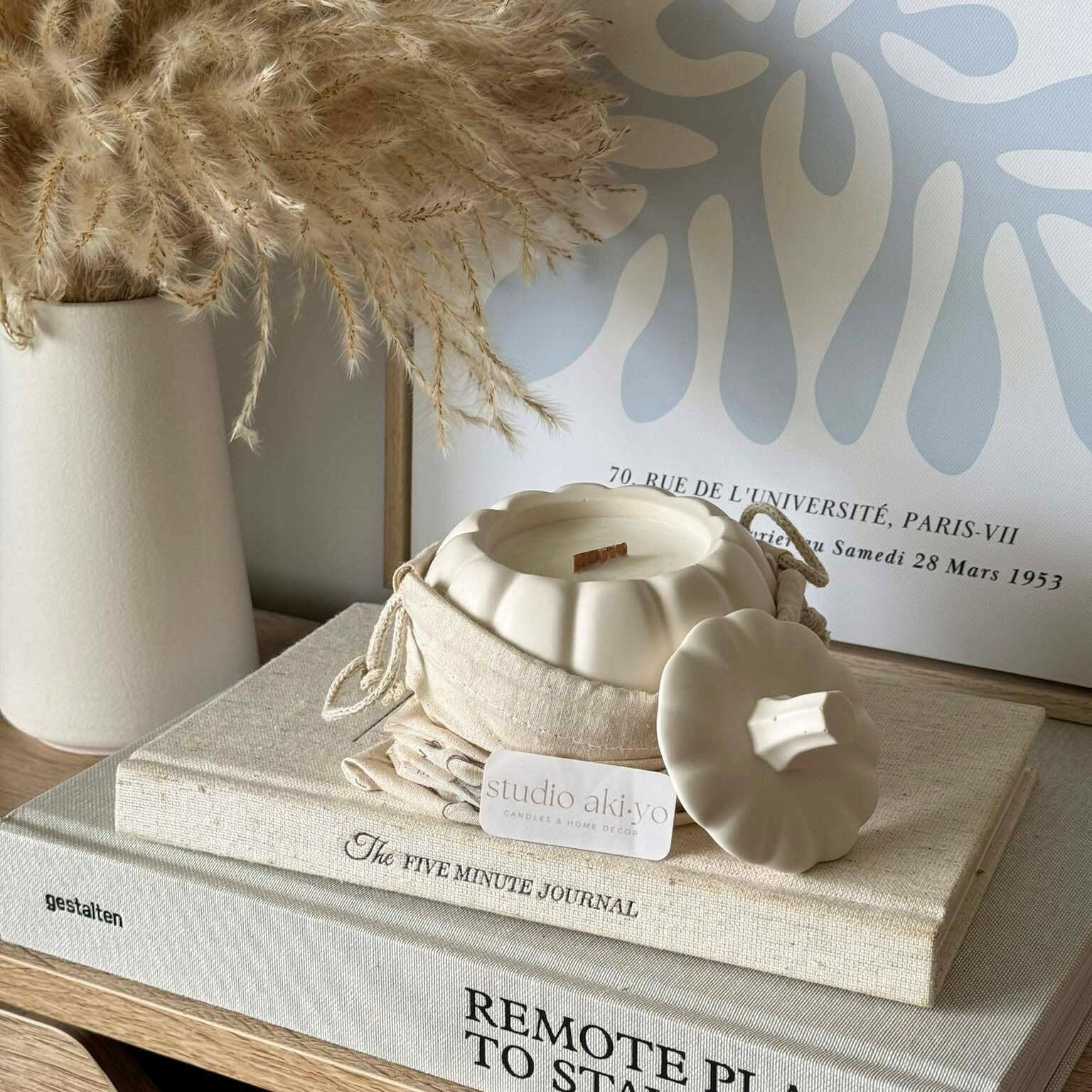 Bougie en cire de soja au chai et à la citrouille | Maison d'automne chaleureuse et citrouille douillette - Bougies et cires | Ma Boutique Aromatique.