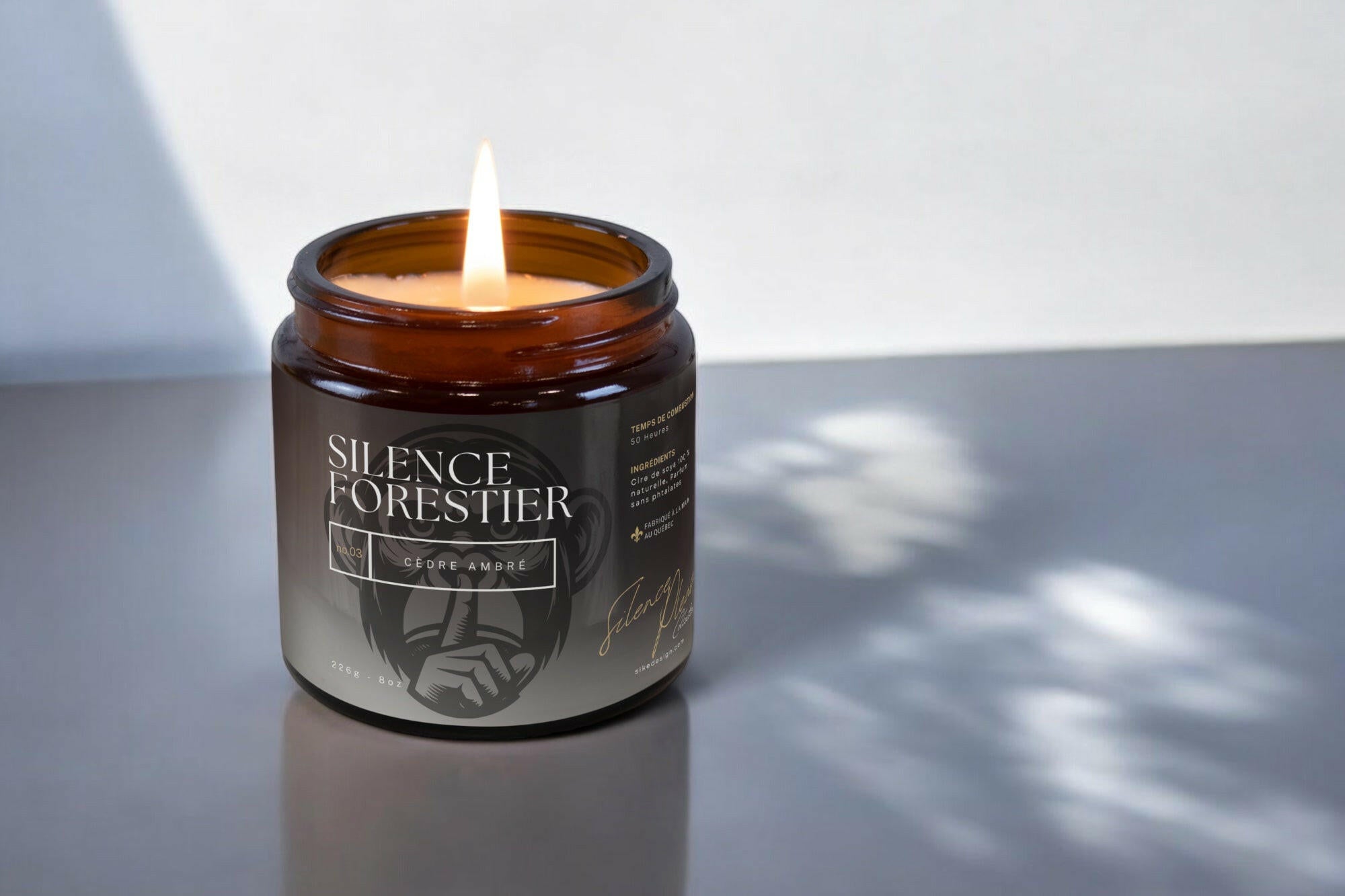 Silence Forestier – Cèdre Ambré - Bougies et cires | Ma Boutique Aromatique.