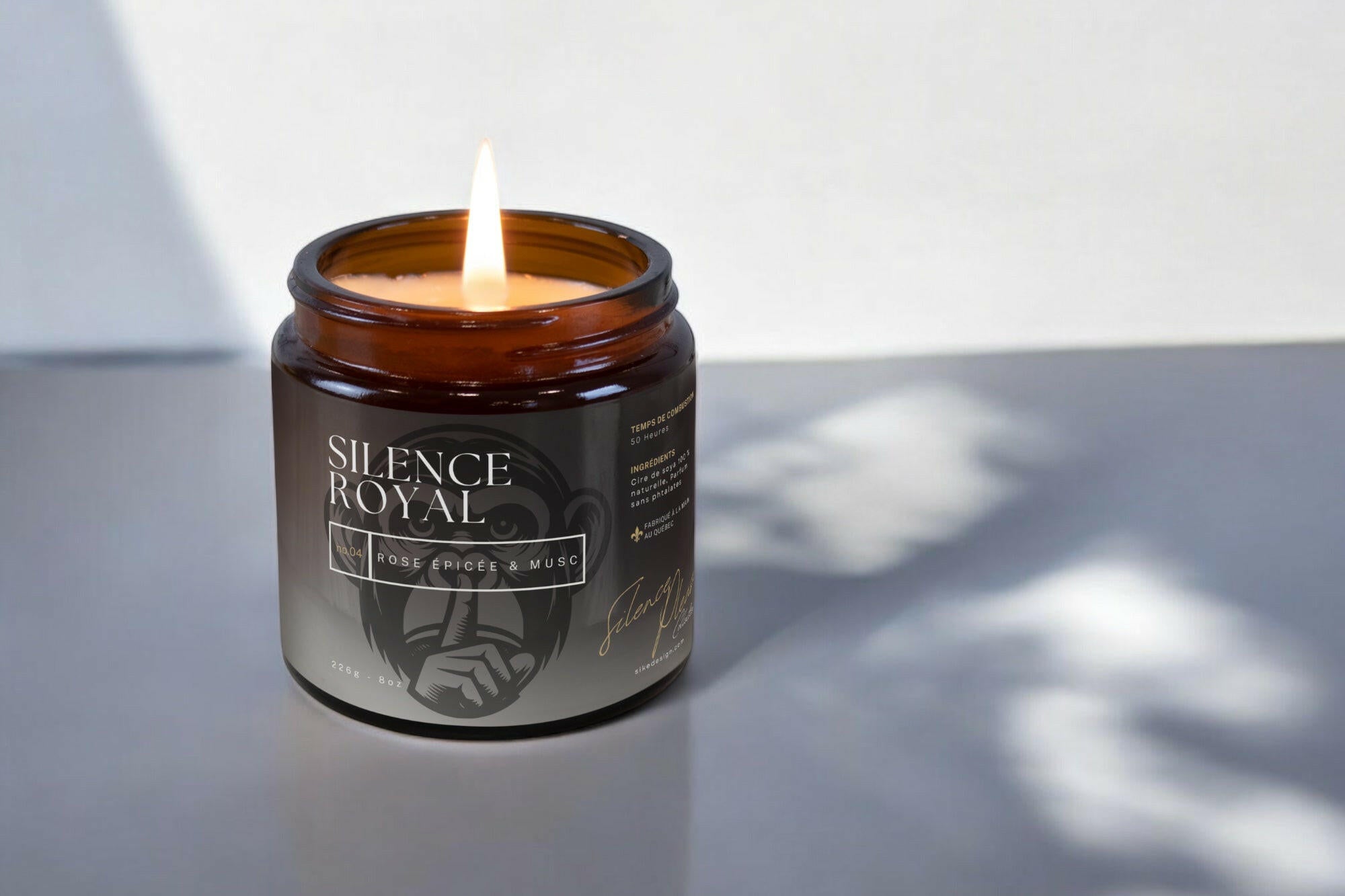 Silence Royal – Rose Épicée & Musc - Bougies et cires | Ma Boutique Aromatique.