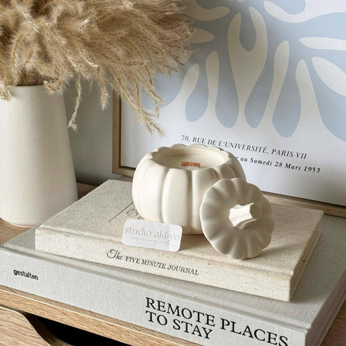 Bougie en cire de soja au chai et à la citrouille | Maison d'automne chaleureuse et citrouille douillette - Bougies et cires | Ma Boutique Aromatique.