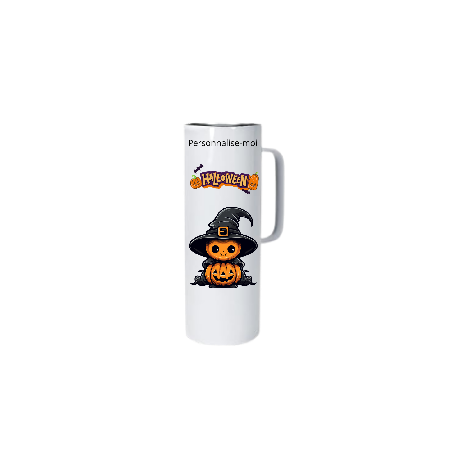 Coffee mug with personalized handle - stainless steel, 591 ml