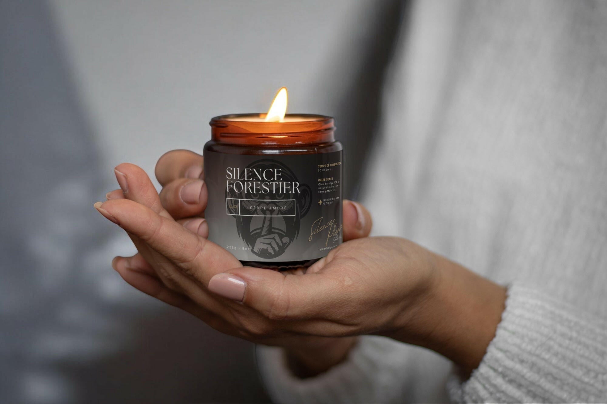 Silence Forestier – Cèdre Ambré - Bougies et cires | Ma Boutique Aromatique.