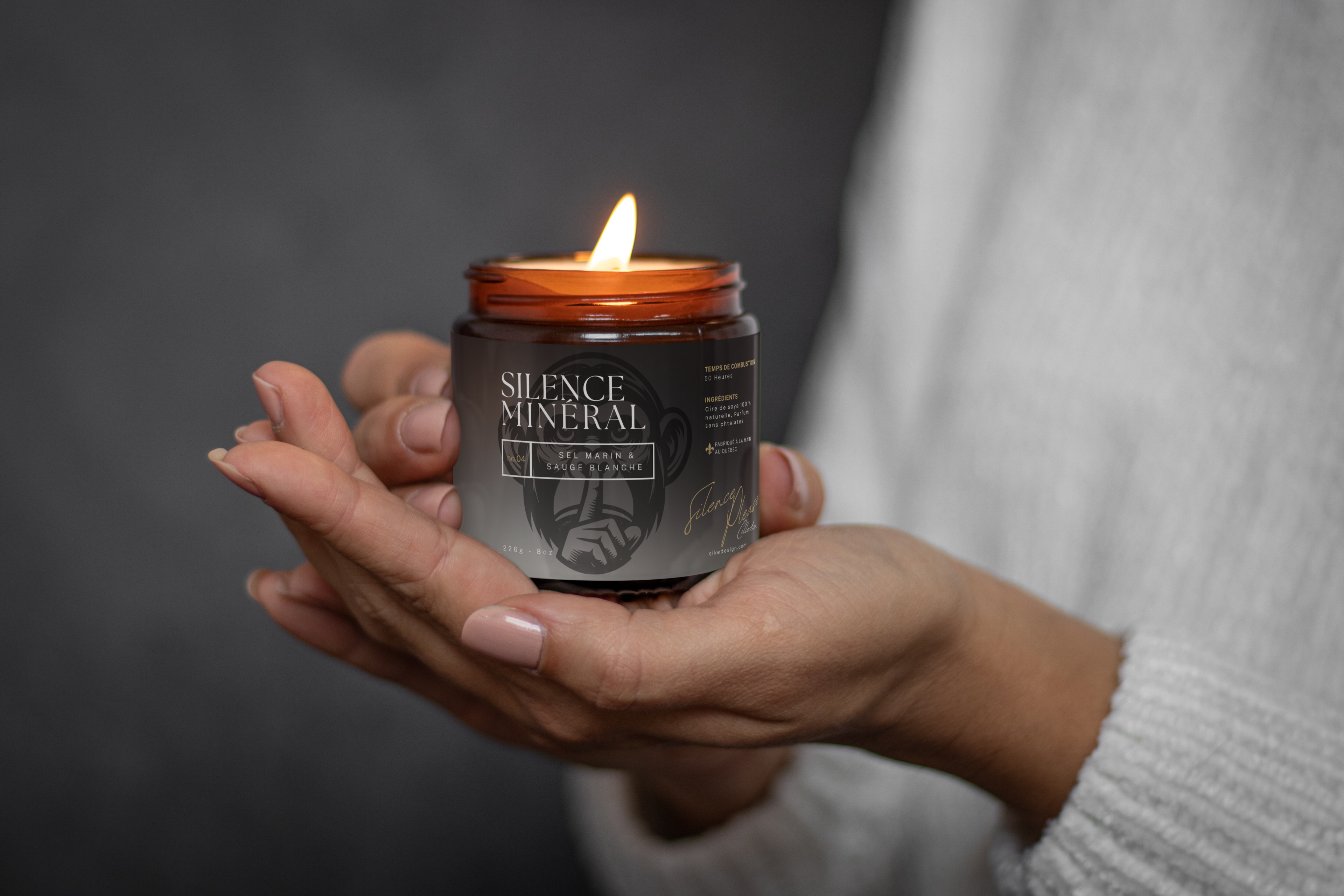 Silence Minéral – Sel Marin & Sauge Blanche - Bougies et cires | Ma Boutique Aromatique.