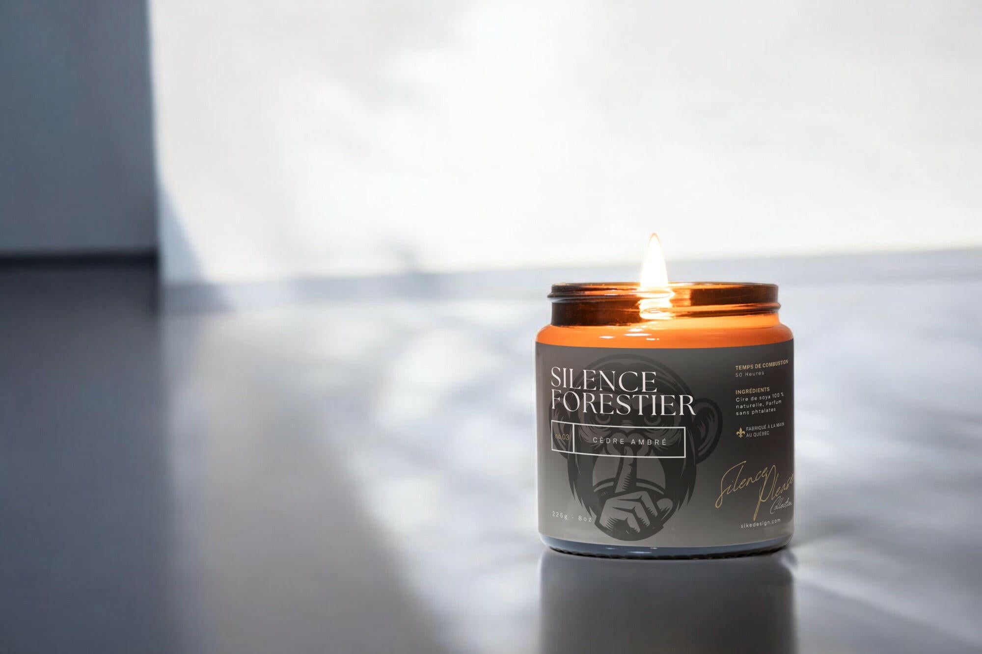Silence Forestier – Cèdre Ambré - Bougies et cires | Ma Boutique Aromatique.