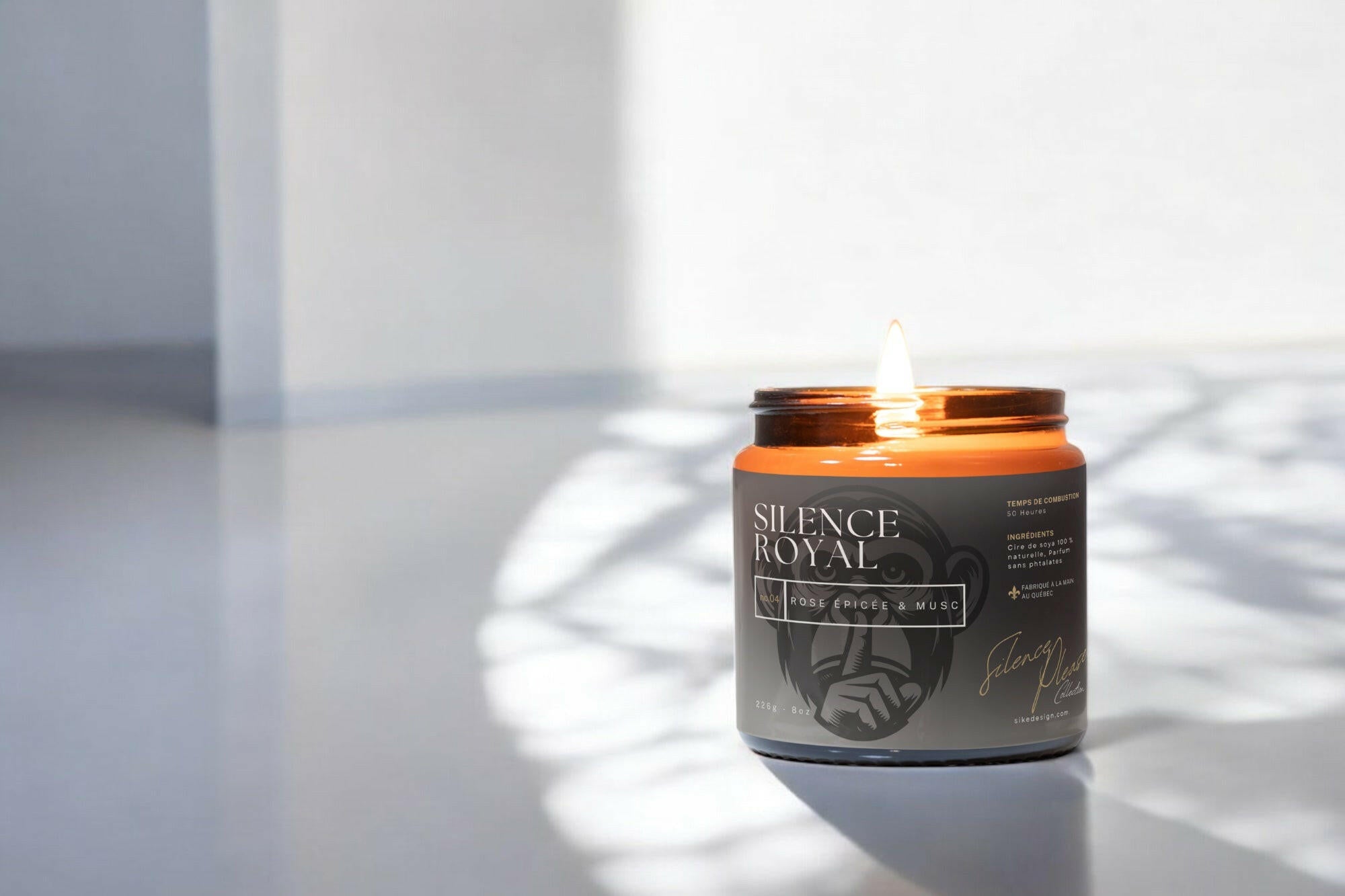 Silence Royal – Rose Épicée & Musc - Bougies et cires | Ma Boutique Aromatique.