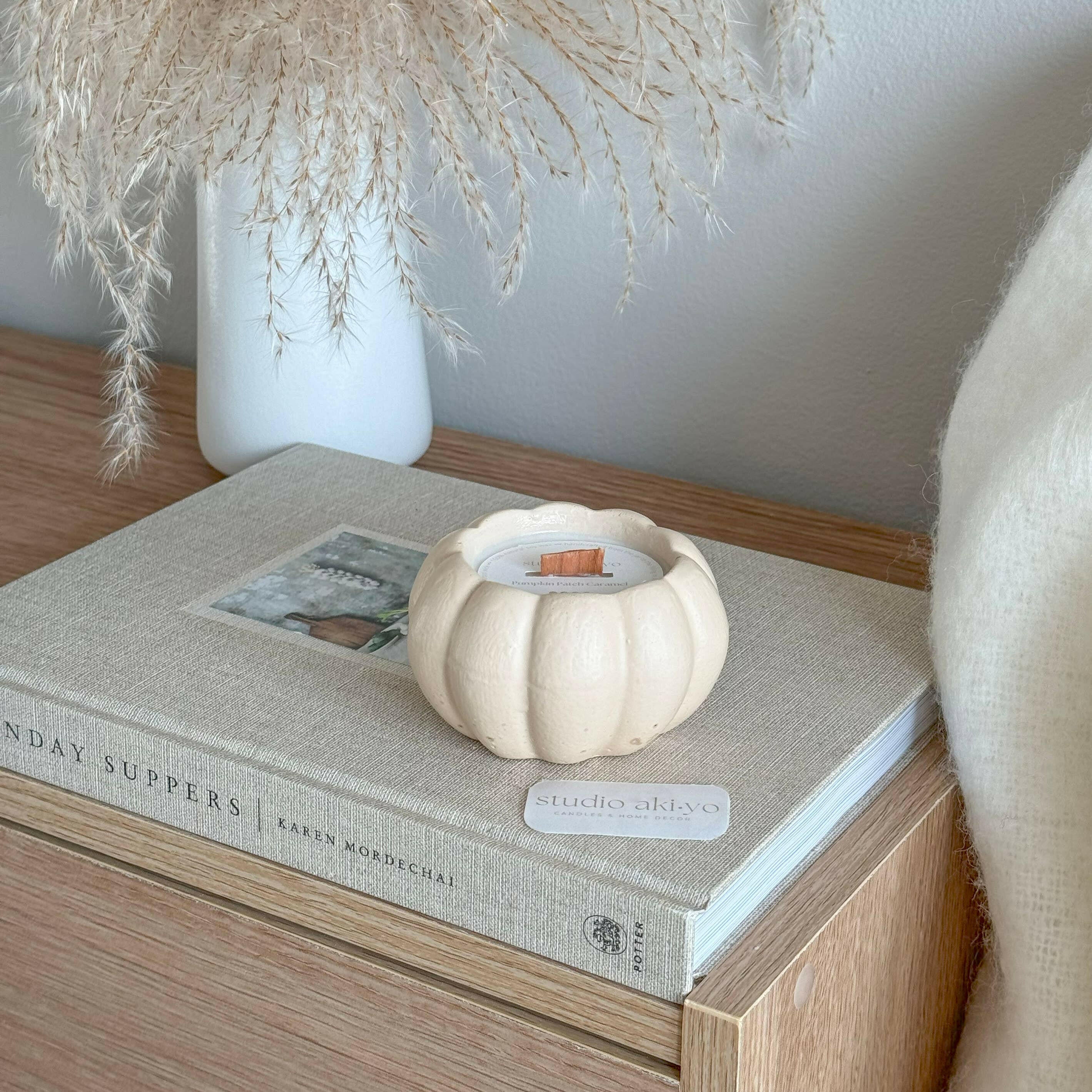 Bougie en cire de soja au caramel et à la citrouille | Maison chaleureuse d'automne - Bougies et cires | Ma Boutique Aromatique.