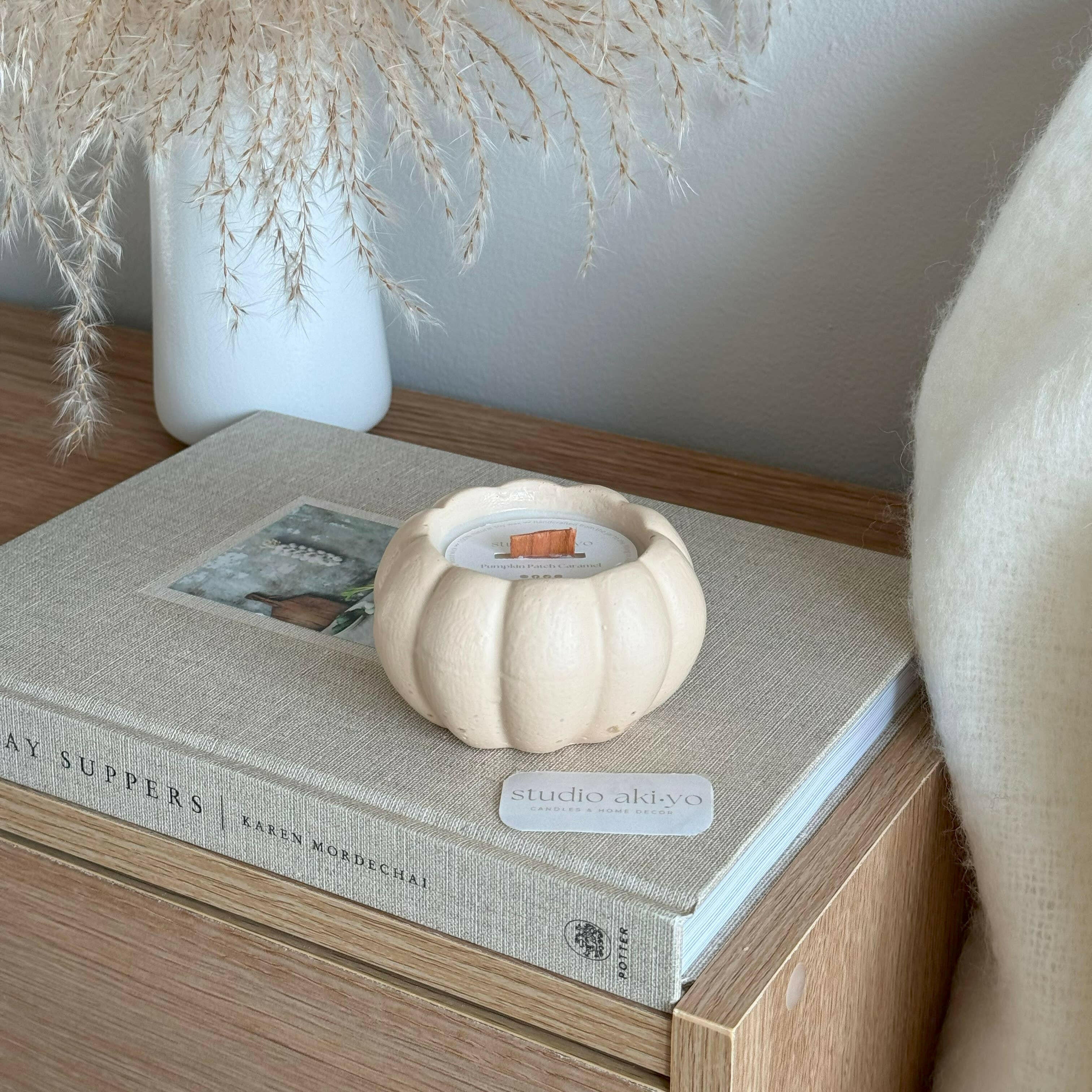 Bougie en cire de soja au caramel et à la citrouille | Maison chaleureuse d'automne - Bougies et cires | Ma Boutique Aromatique.