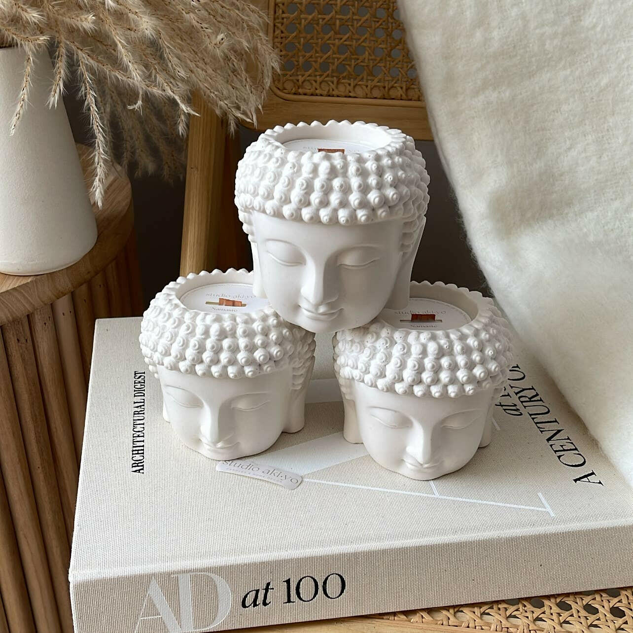 Bougie parfumée en cire de soja Namaste | 5oz | Décor méditatif Bouddha - Bougies et cires | Ma Boutique Aromatique.