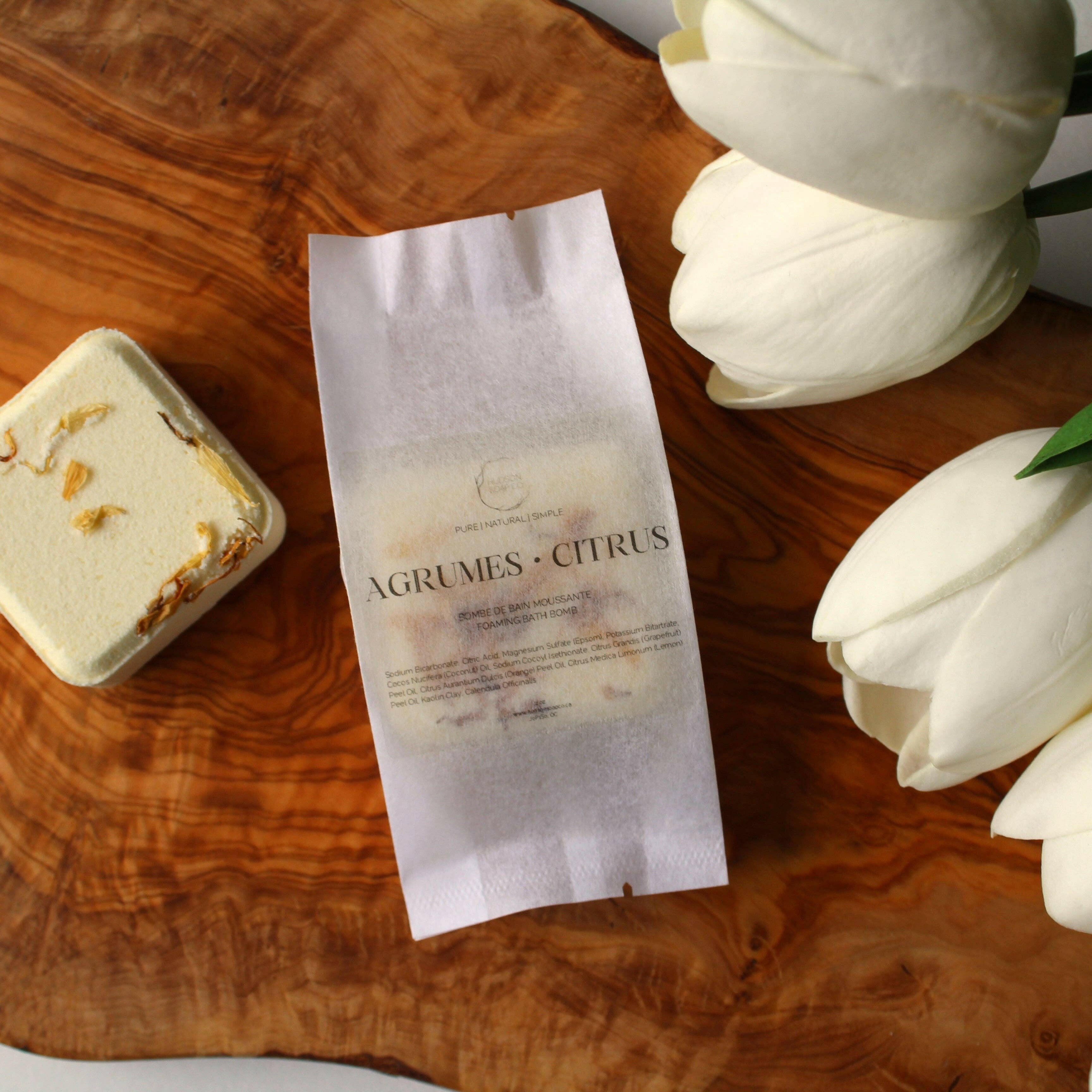Hudson Soap Co. – Bombe de bain – Citrus Grove - Soins du corps | Ma Boutique Aromatique.
