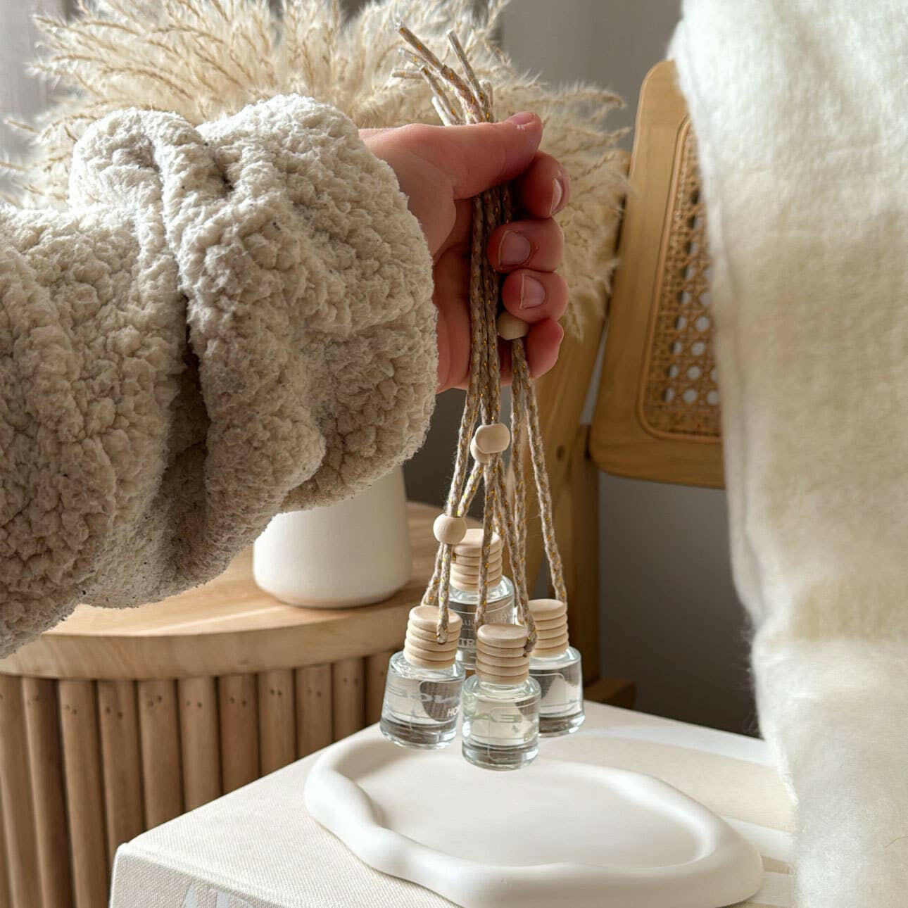 Diffuseur de Voiture Basilic + Poire Bosc | Désodorisants Naturels Boho pour Voiture -  | Ma Boutique Aromatique.