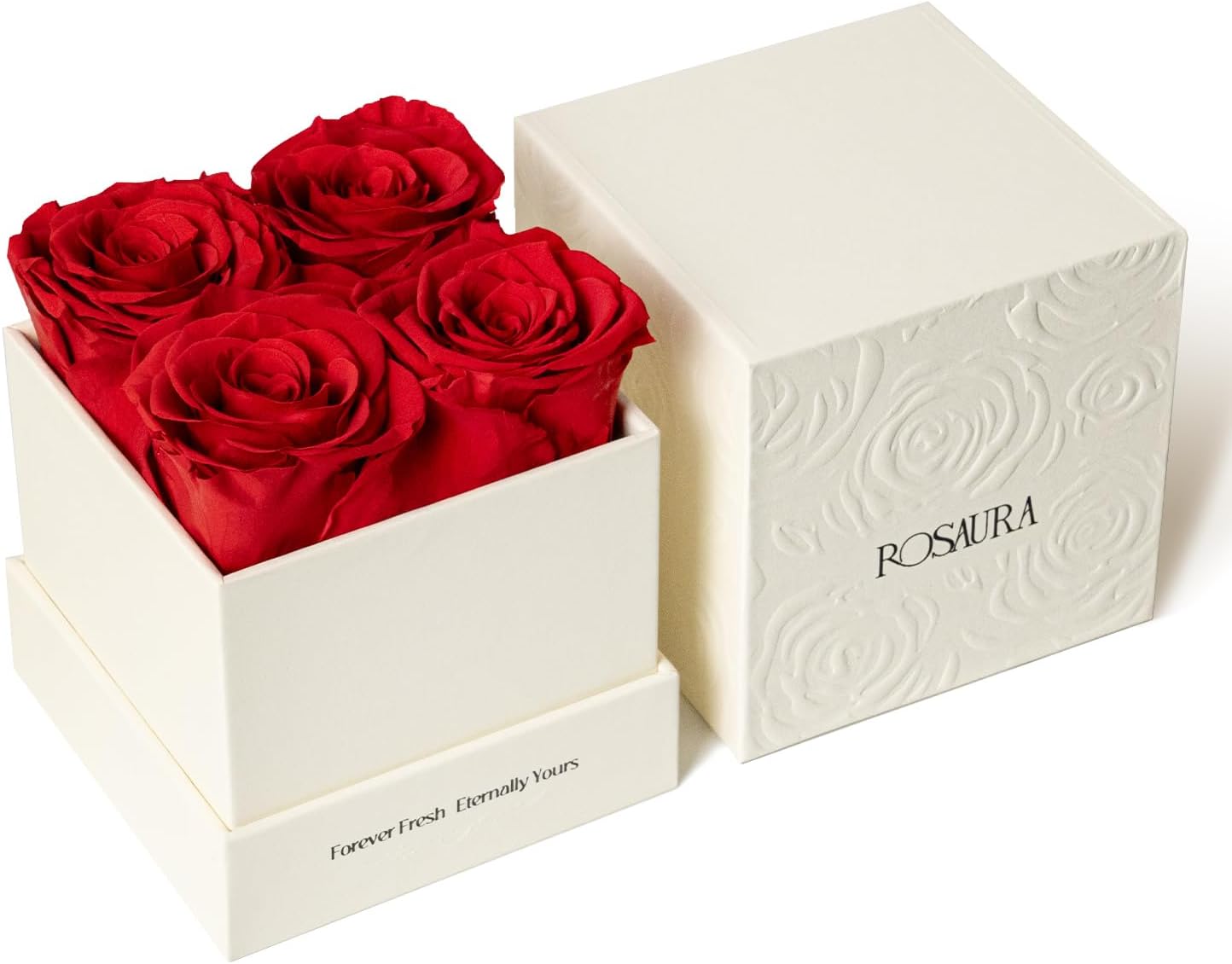 Rose éternelle - Lot de 4 roses Rouge