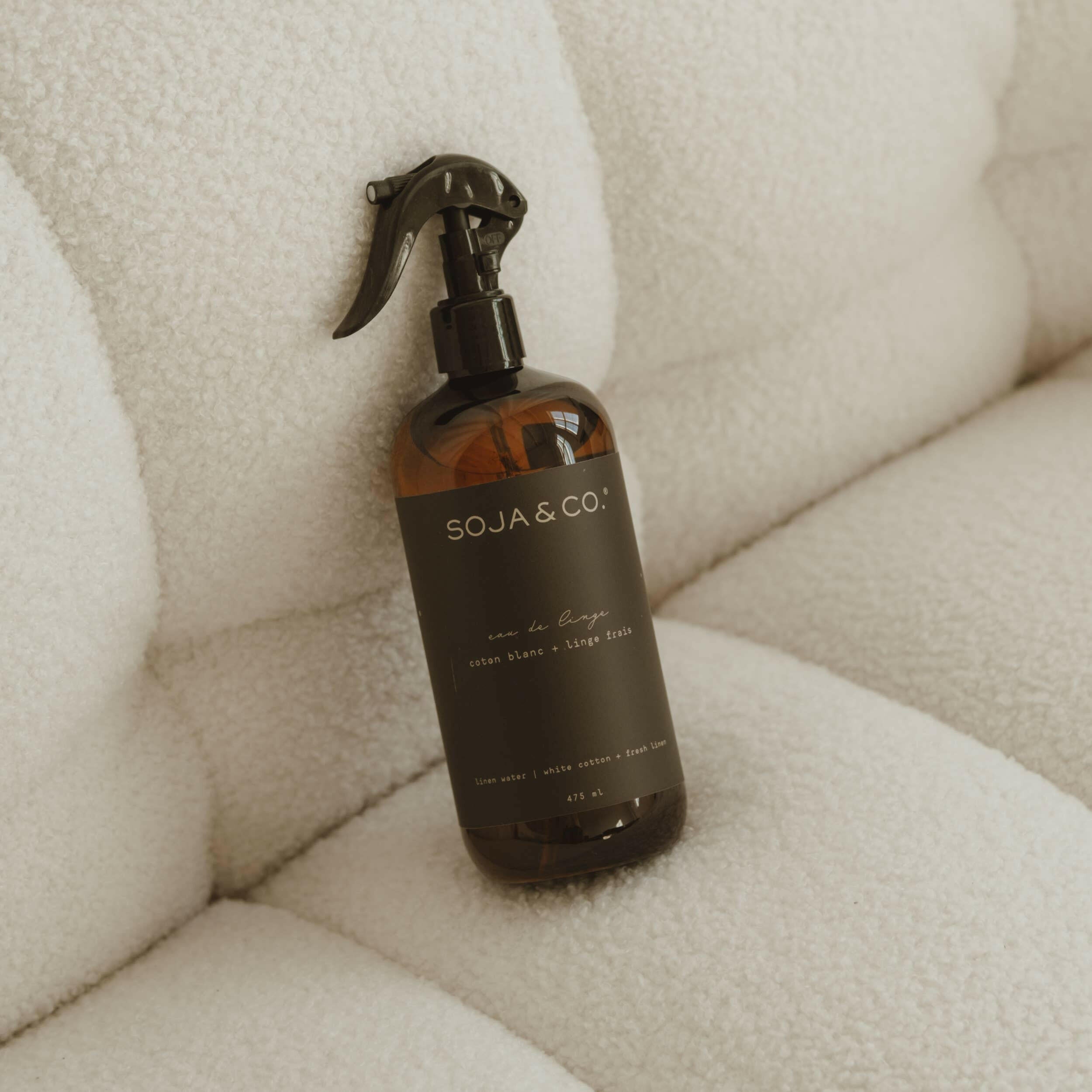 SOJA&CO.®  – Eau de linge – Coton blanc & lin frais | 475ml - Eau de linge | Ma Boutique Aromatique.