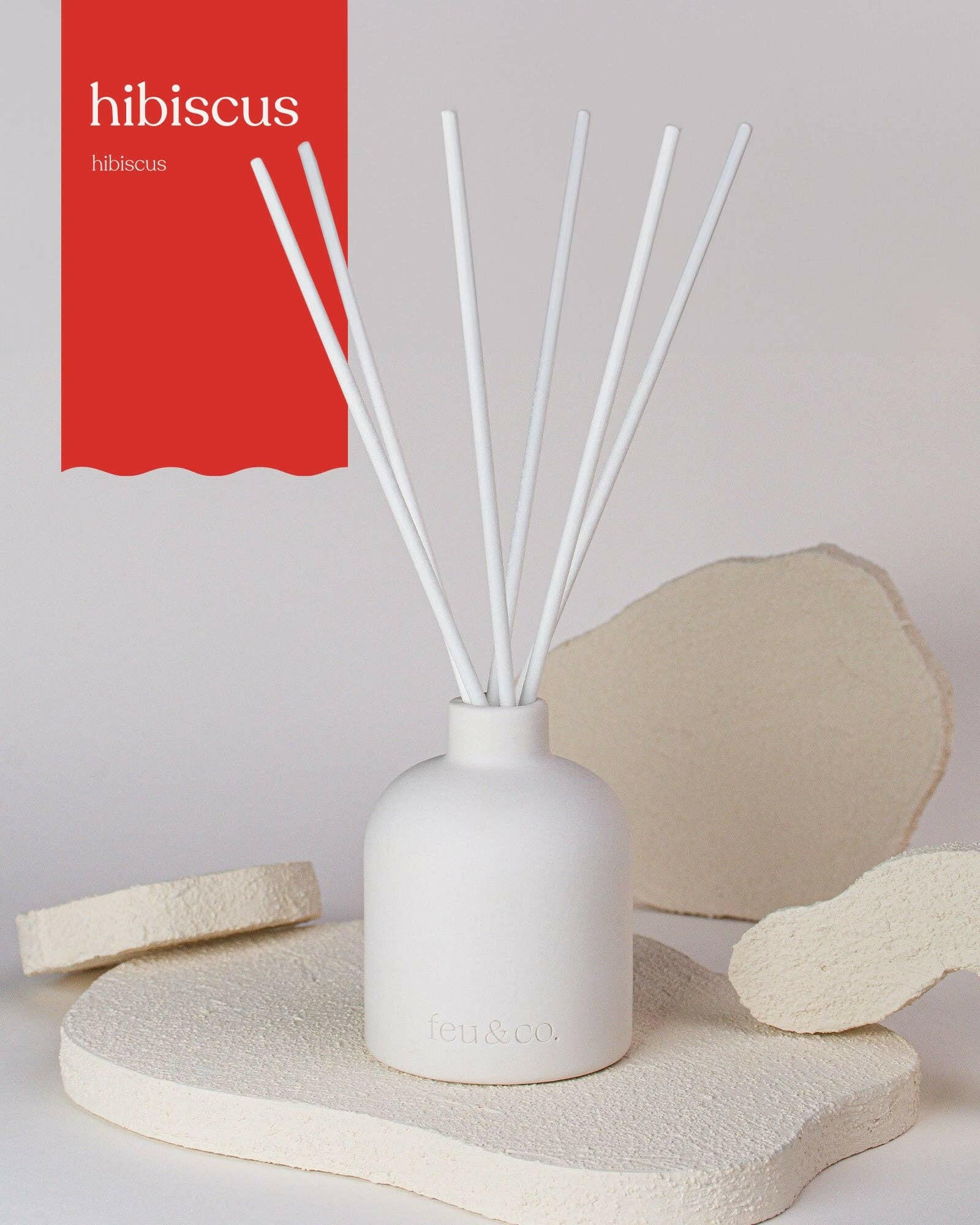 Feu & Co. – Diffuseur à roseaux – Hibiscus - Maison et ambiance | Ma Boutique Aromatique.