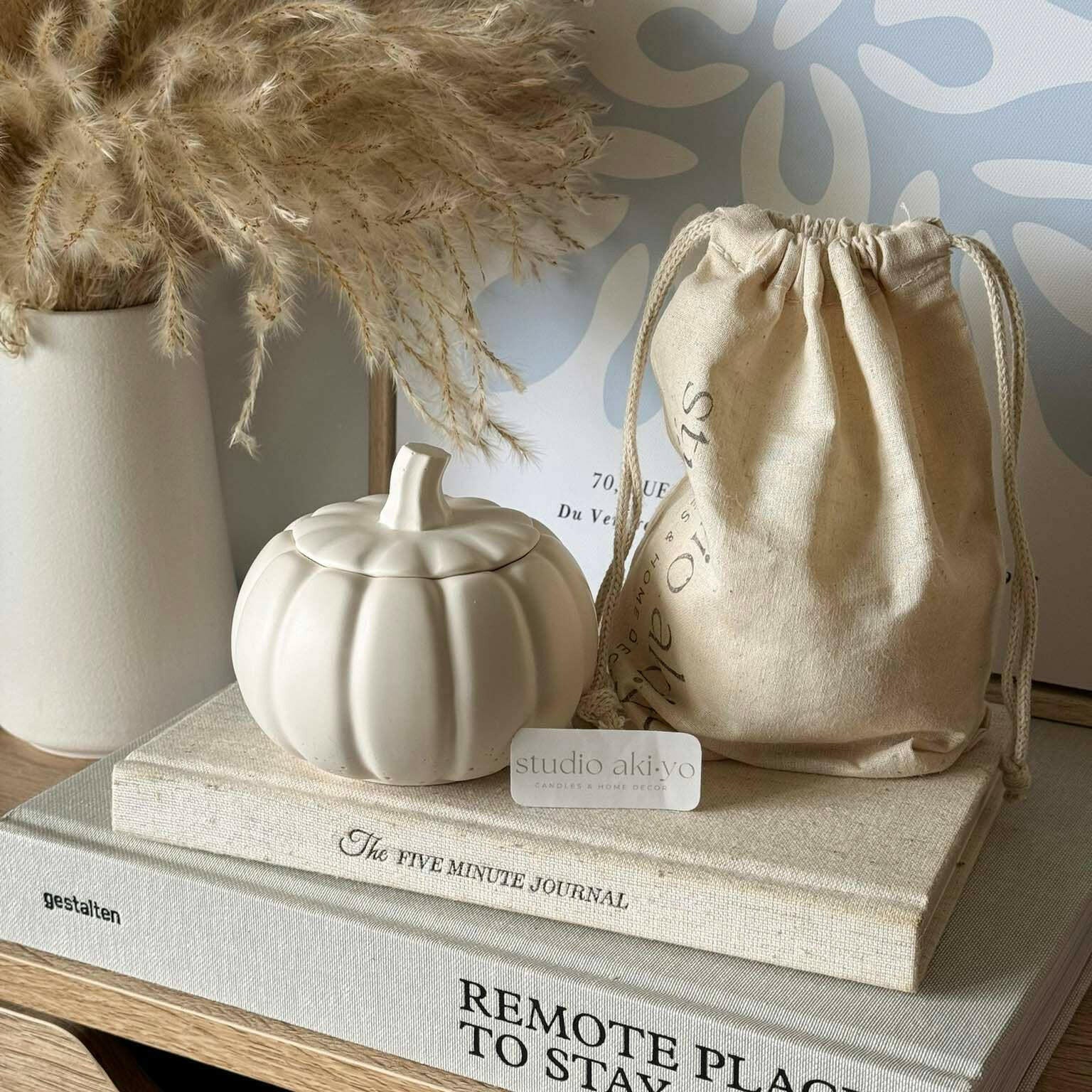 Bougie en cire de soja au chai et à la citrouille | Maison d'automne chaleureuse et citrouille douillette - Bougies et cires | Ma Boutique Aromatique.