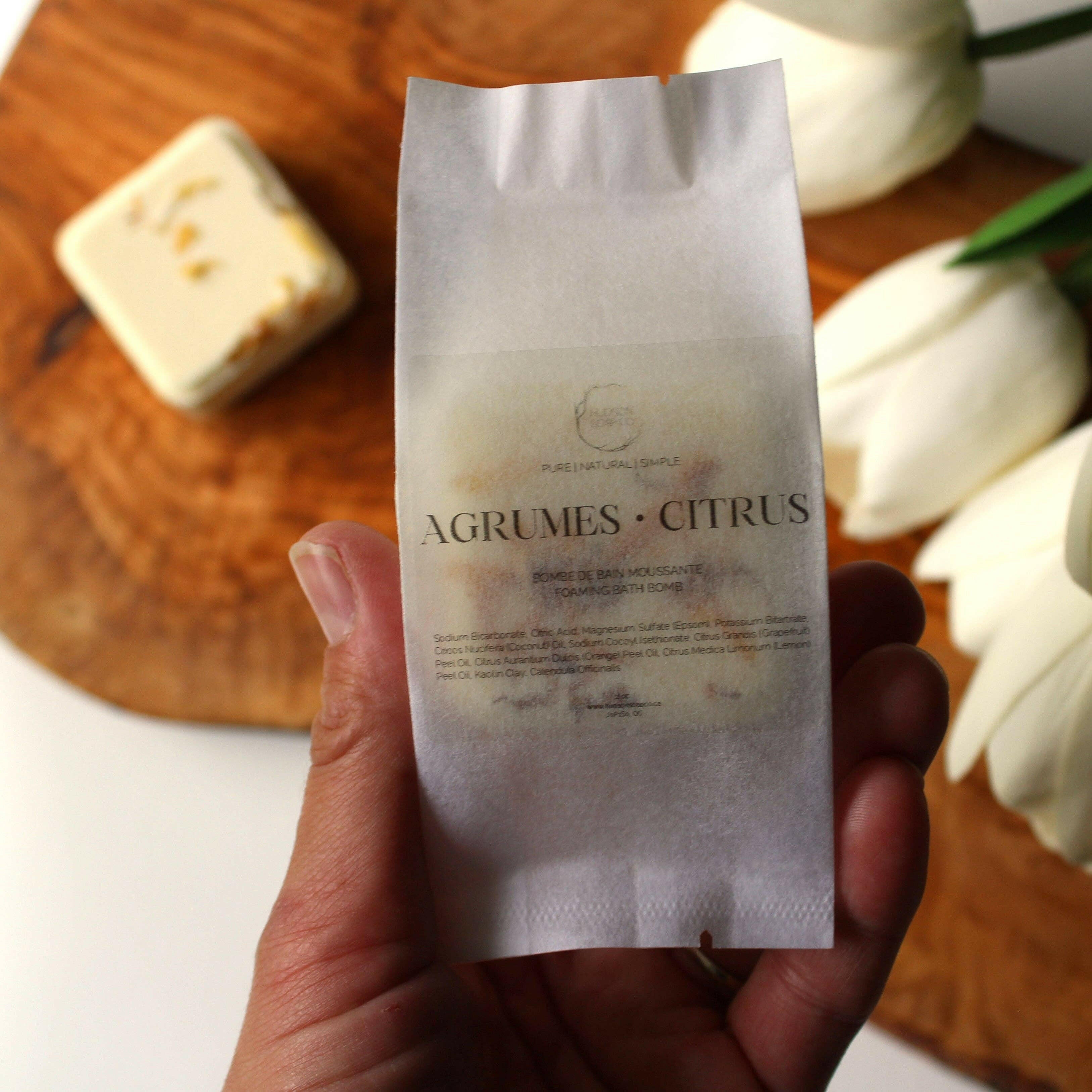 Hudson Soap Co. – Bombe de bain – Citrus Grove - Soins du corps | Ma Boutique Aromatique.