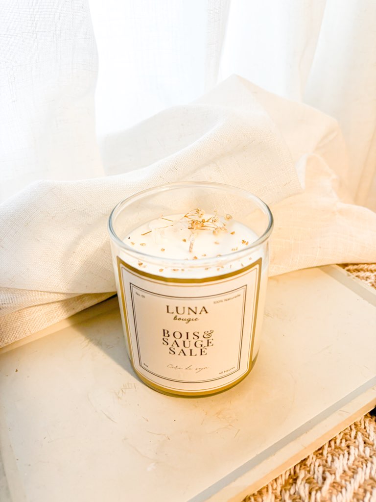 Bougie de soya - Bois & Sauge salée