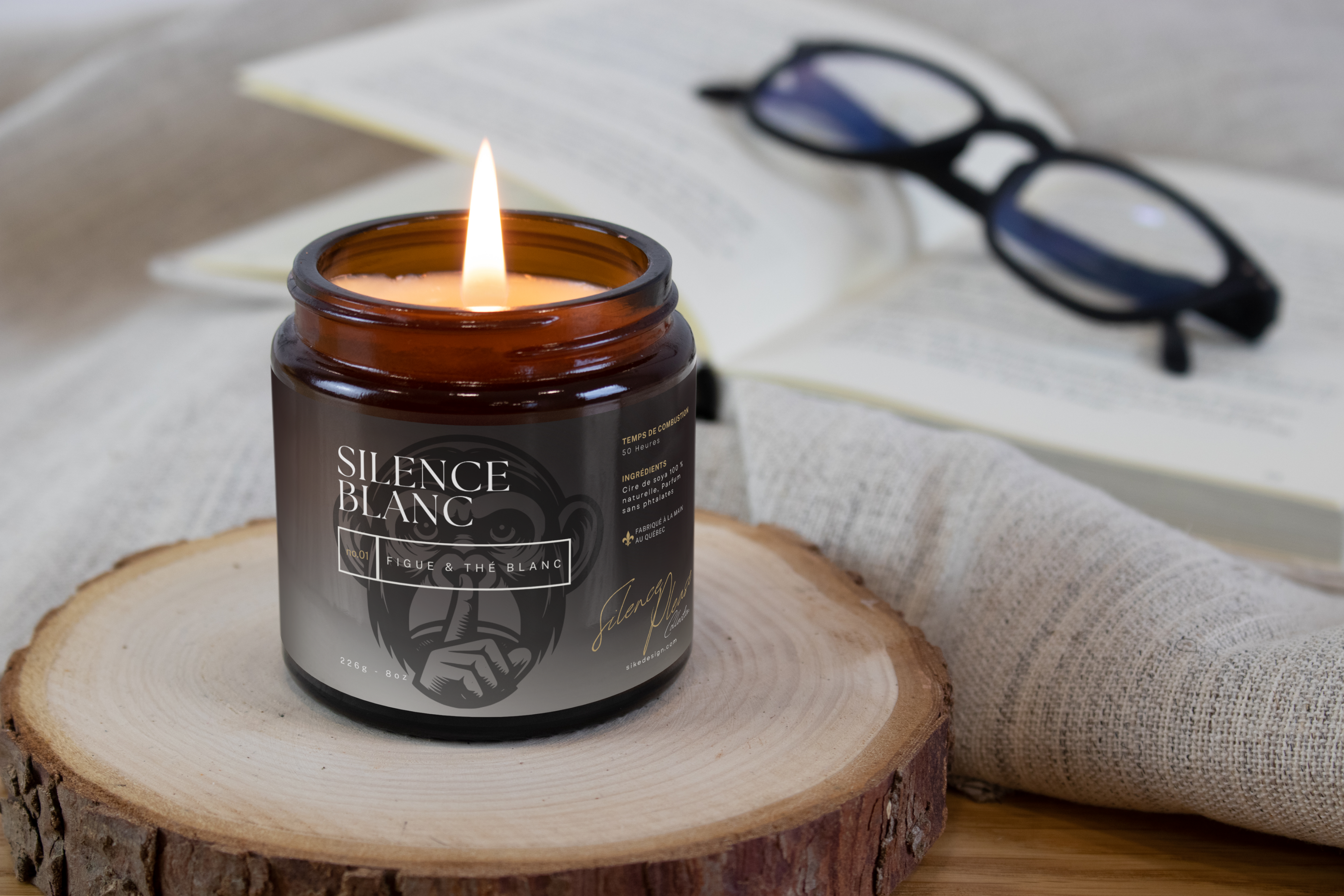 Silence Blanc – Figue & Thé Blanc - Bougies et cires | Ma Boutique Aromatique.