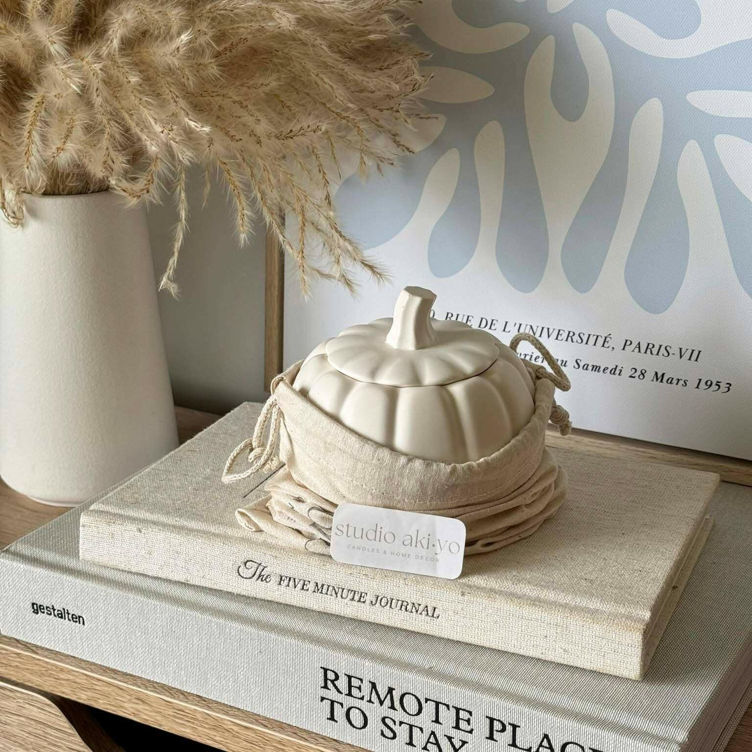 Bougie en cire de soja au chai et à la citrouille | Maison d'automne chaleureuse et citrouille douillette - Bougies et cires | Ma Boutique Aromatique.