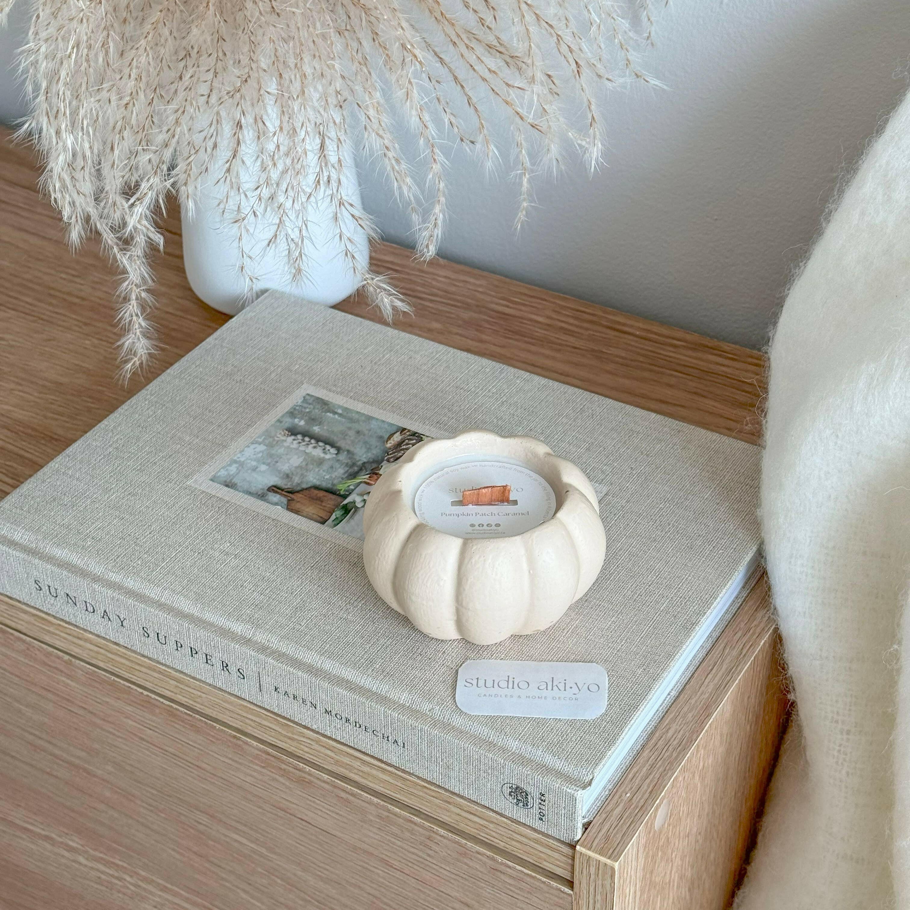 Bougie en cire de soja au caramel et à la citrouille | Maison chaleureuse d'automne - Bougies et cires | Ma Boutique Aromatique.