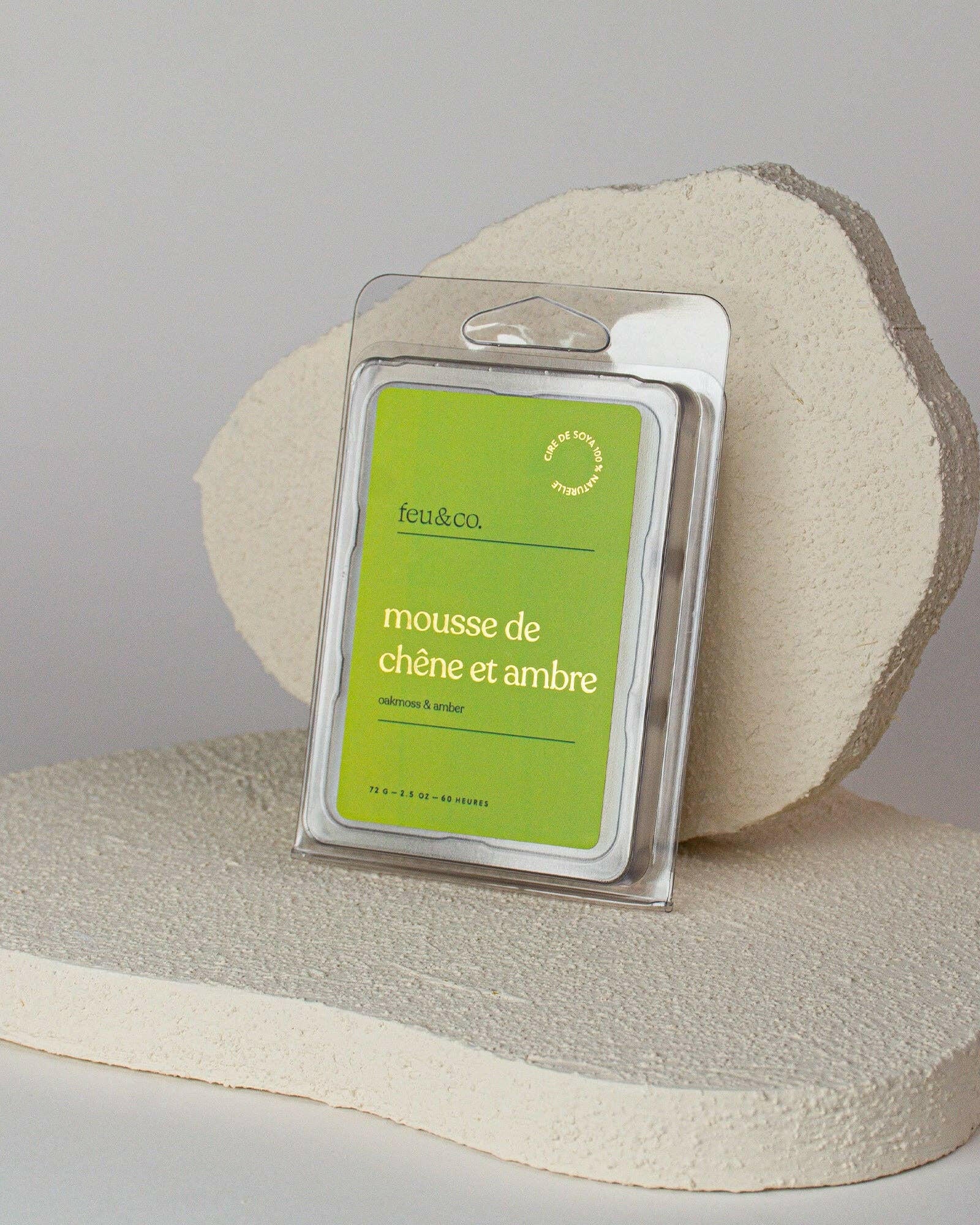 Feu & Co. – Cubes de cire – Mousse de chêne & ambre - Bougies et cires | Ma Boutique Aromatique.