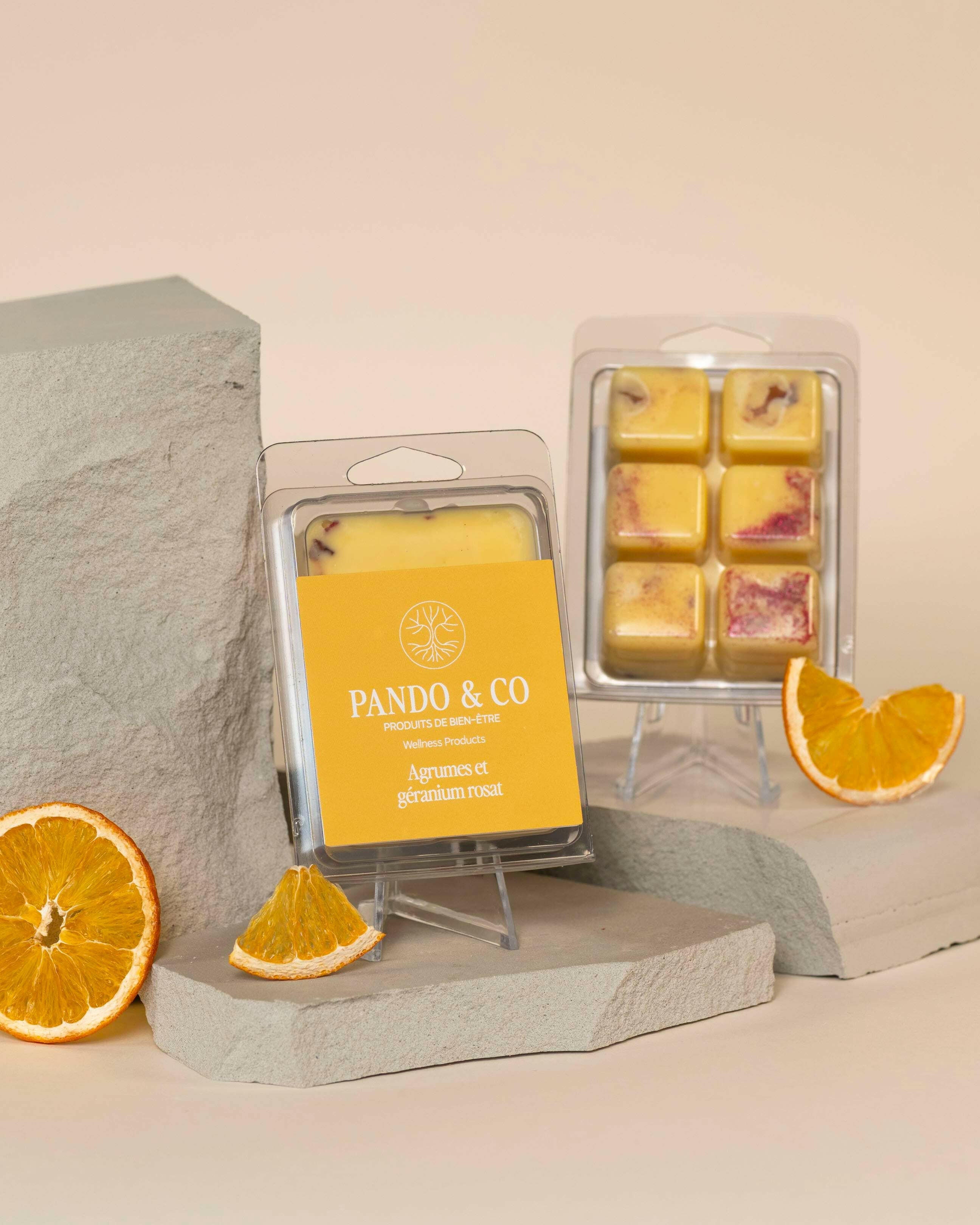 Cubes de Cire de Soya – Agrumes et Géranium Rosat -  | Ma Boutique Aromatique.