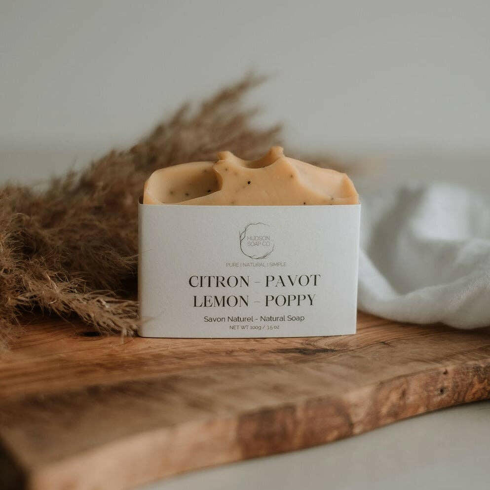 Hudson Soap Co. – Savon naturel – Citron & pavot - Soins du corps | Ma Boutique Aromatique.