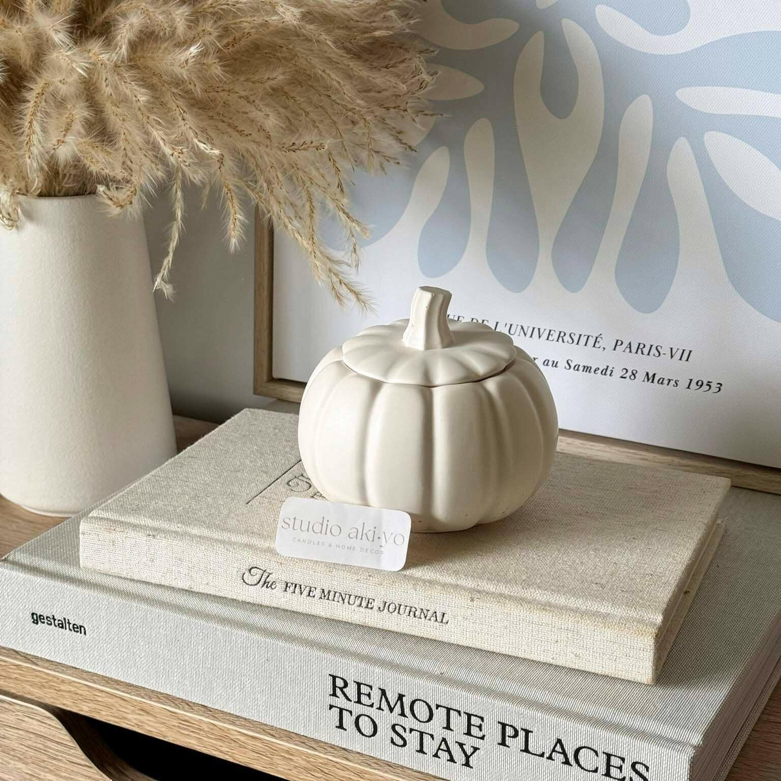 Bougie en cire de soja au chai et à la citrouille | Maison d'automne chaleureuse et citrouille douillette - Bougies et cires | Ma Boutique Aromatique.