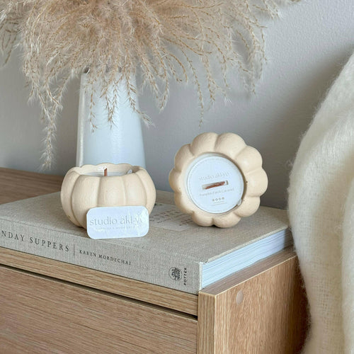 Bougie en cire de soja au caramel et à la citrouille | Maison chaleureuse d'automne - Bougies et cires | Ma Boutique Aromatique.
